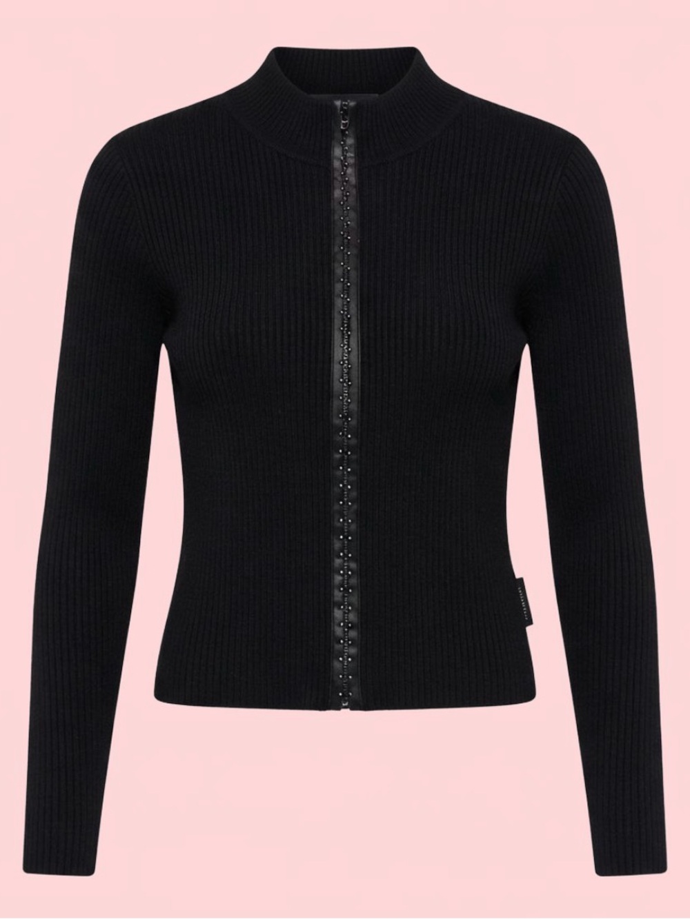 🖤 JOE BOXER Y2K RIBBED ZIP-UP 🖤 Size S goth bikercore grunge dark academia